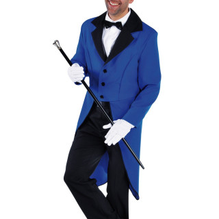 Giacca Frac Blu con Rever Nero – Stile Dandy Moderno per Eventi e Party