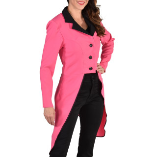 Giacca Frac Rosa Rever Nero Donna – Eleganza e Seduzione