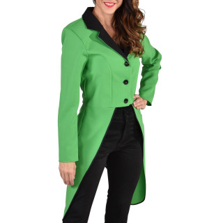 Giacca Frac Verde Rever Nero Donna – Eleganza Audace e Raffinata