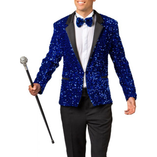 Giacca paillettes blu corta uomo