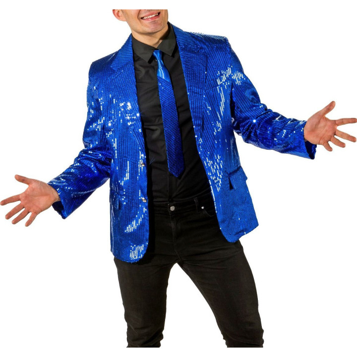 Giacca paillettes blu uomo