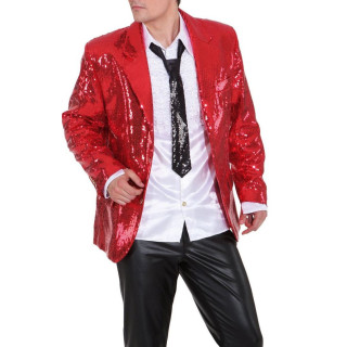 Giacca paillettes rosso fuoco uomo