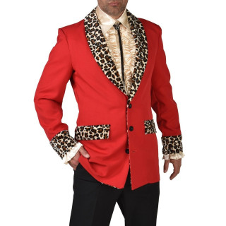 Giacca rossa leopardata uomo