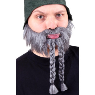 Barba grigia nano con trecce