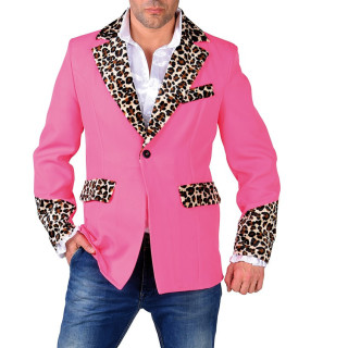 Giacca Uomo Fucsia Leopardata - Stile Play Boy per Moda e Spettacolo