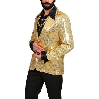 Giacca Uomo in Paillettes Oro - Eleganza Scintillante per Eventi e Spettacoli