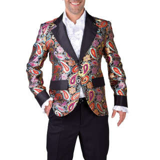 Giacca Uomo Nera Damascata - Eleganza Art Deco per Eventi di Gala