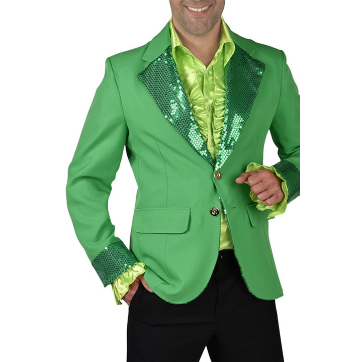 Giacca verde con paillettes uomo
