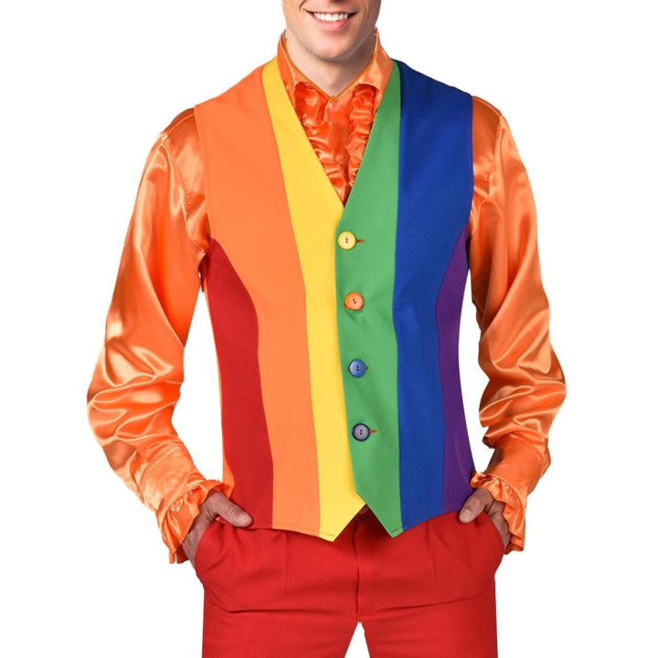 Gilet Arcobaleno – Stile Vivace e Colorato per Spettacolo e Party