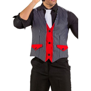 Gilet Boss Anni '20 – Stile Charleston Bistrot in Nero Gessato