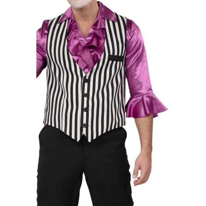 Gilet Boss Anni '30 da Uomo – Righe Bianche e Nere Verticali