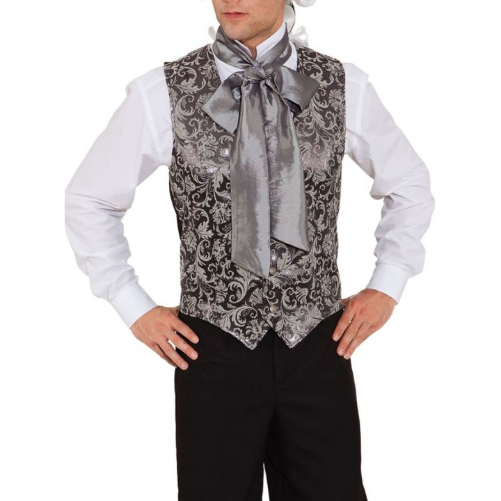 Gilet Damascato Silver – Eleganza Barocca per Cerimonia e Freestyle