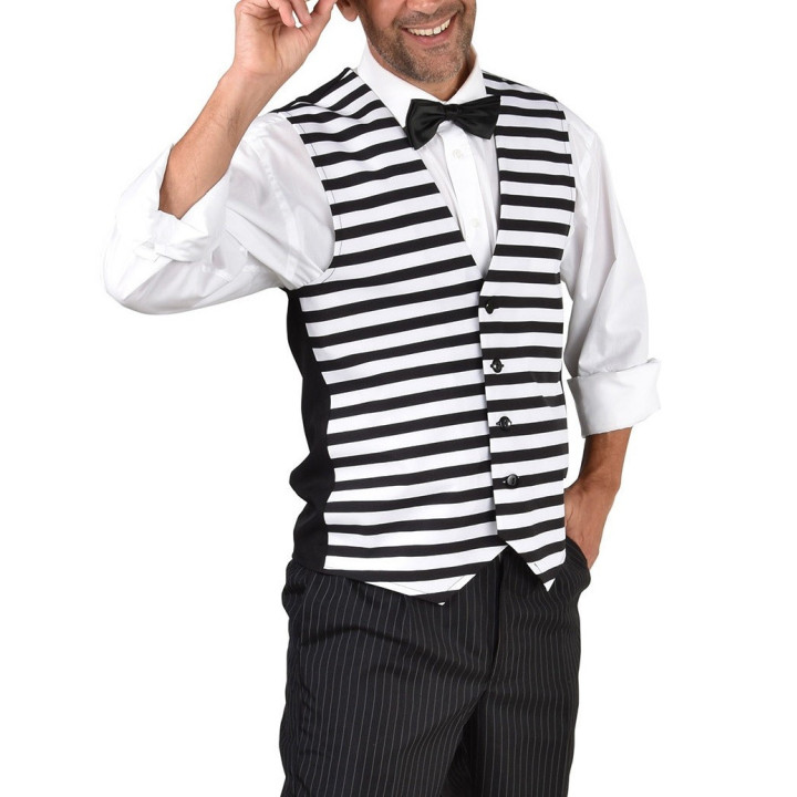 Gilet Gondoliere Venezia – Panciotto Stile Venezia con Strisce Bianche e Nere