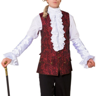 Gilet Jacquard Bordeaux – Stile Barocco per Look Storico ed Elegante