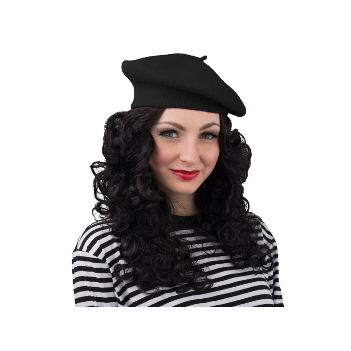 Basco Francese Nero in Lana 100% – Unisex, Elegante e Classico