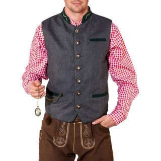 Gilet Trachten Bavarese in Feltro Grigio – Stile Tradizionale