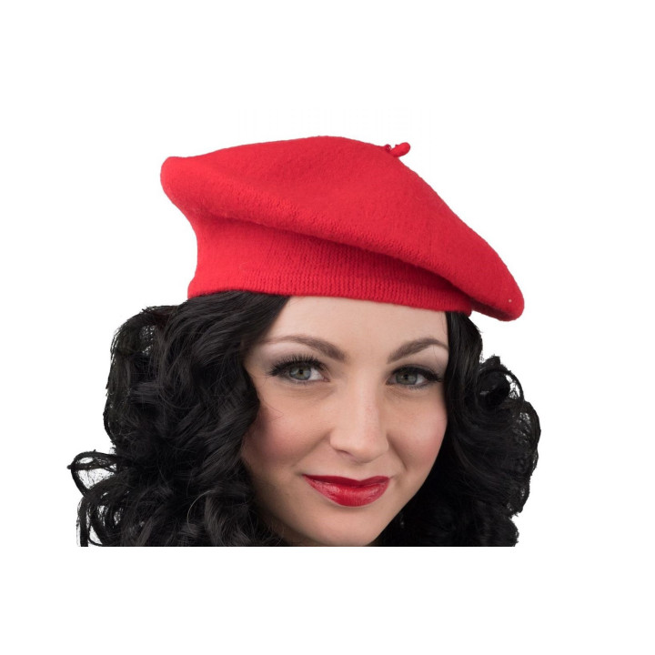 Basco Francese Rosso in Pura Lana – Unisex, Elegante e Versatile