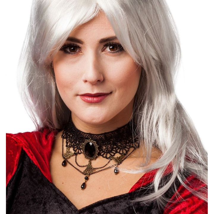 Girocollo pietra nera steampunk