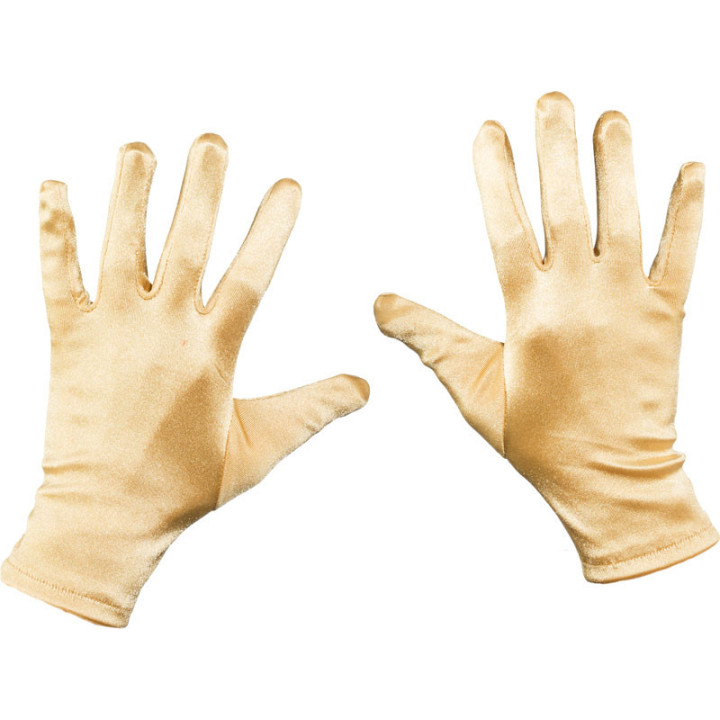 Guanti in raso oro