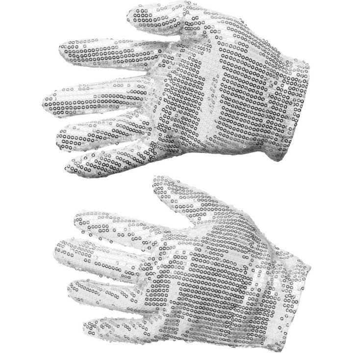 Guanti paillettes silver
