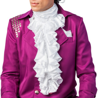 Jabot lungo in raso bianco