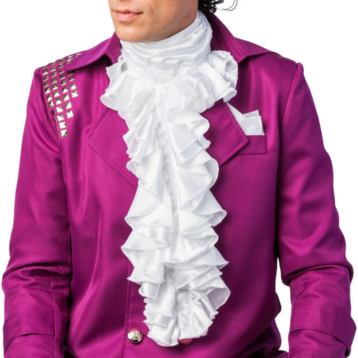 Jabot lungo in raso bianco