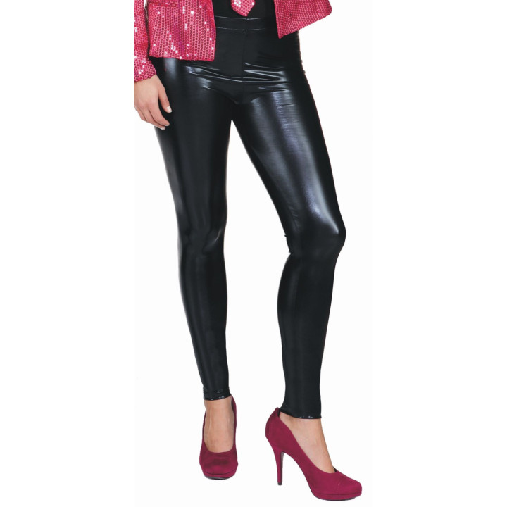 Leggings Pantera – Similpelle Nera Effetto Metallico