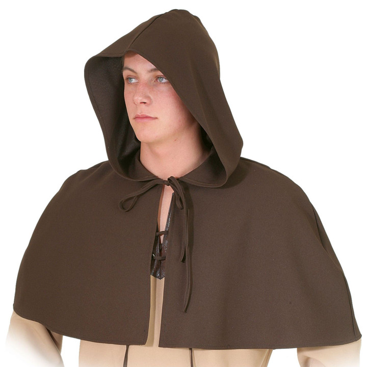 Mantella Gugel Medievale Marrone – Stile Pellegrino e Fantasy