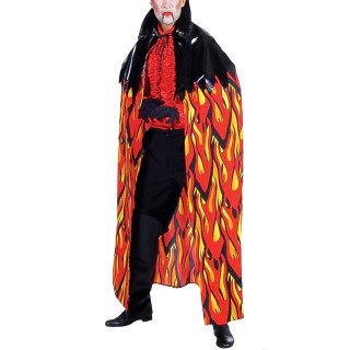 Mantello Fiamme Devil con Ecopelle - Eleganza Infernale per Halloween e Spettacoli