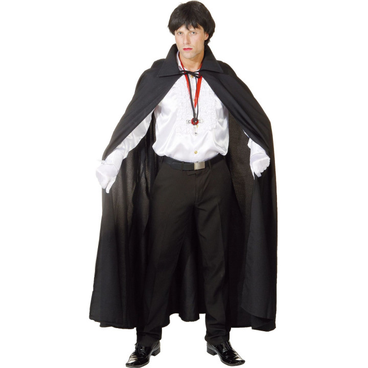 Mantello Lungo Nero con Colletto – Eleganza Dark per Magia e Halloween