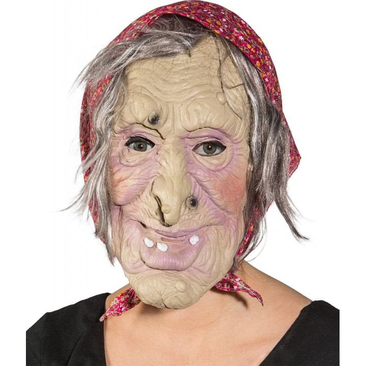 Maschera befana con velo e capelli