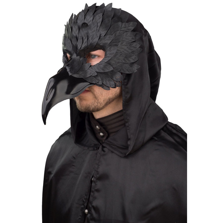 Maschera da corvo con becco nero