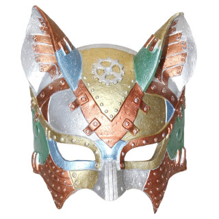 Maschera gatto robotico Steampunk