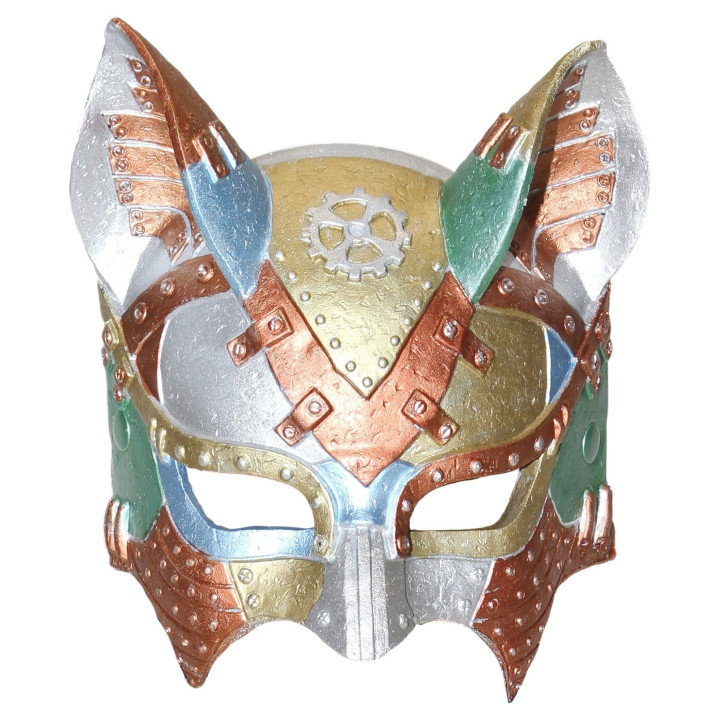 Maschera gatto robotico Steampunk