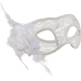 Maschera in pizzo bianca