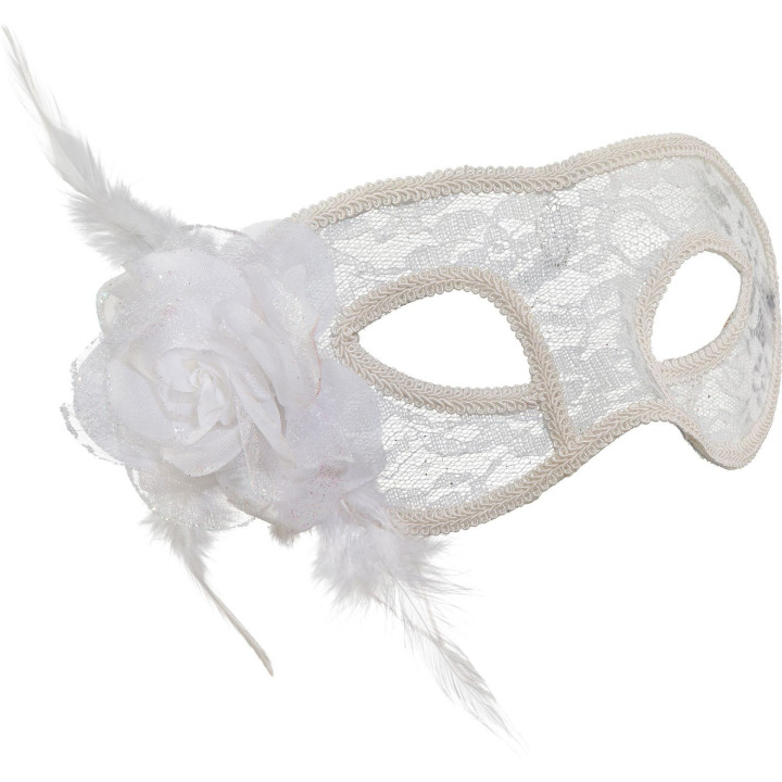 Maschera in pizzo bianca