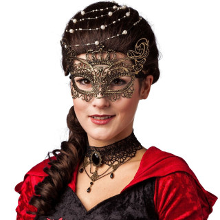 Maschera pizzo dorata