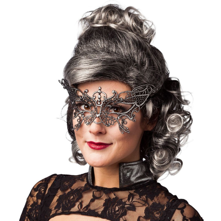 Maschera pizzo farfalla silver