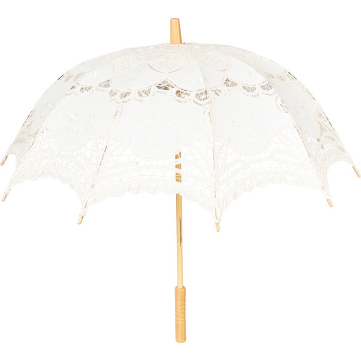 Ombrello parasole pizzo bianco avorio