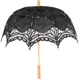 Ombrello parasole pizzo uncinetto nero