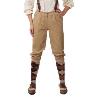 Pantaloni alla Zuava Donna Beige – Eleganza Retrò in Velluto
