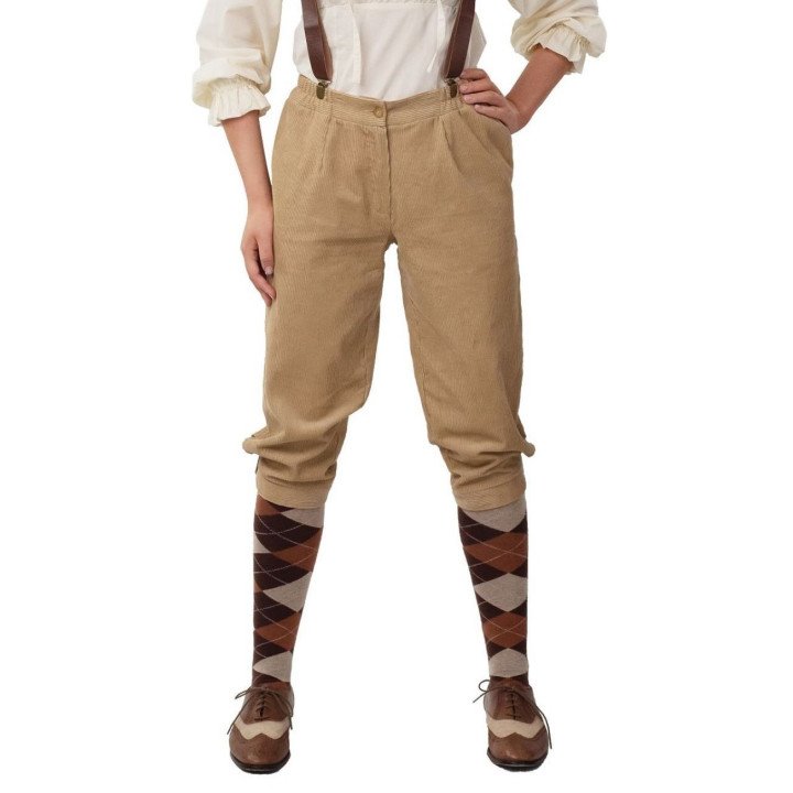 Pantaloni alla Zuava Donna Beige – Eleganza Retrò in Velluto