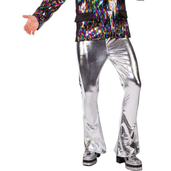 Pantaloni Disco Silver – Stile Luminoso e Riflettente