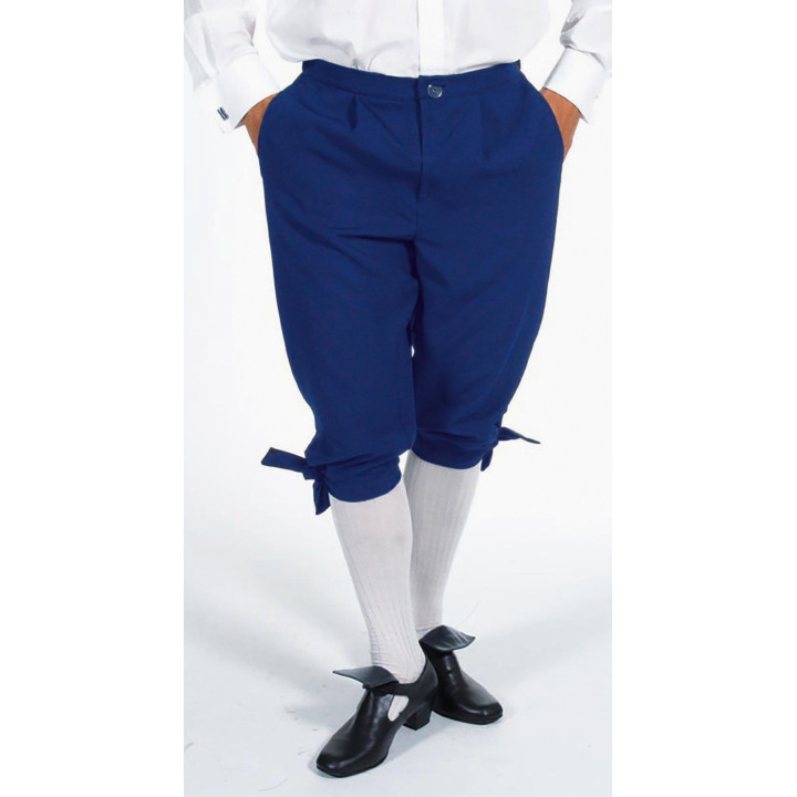 Pantaloni Storici da Gentiluomo Blu – Stile Settecento Nobile alla Zuava