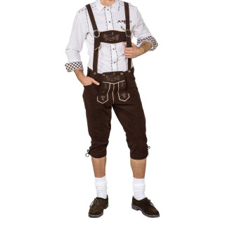 Pantaloni Tradizionali Tirolesi con Bretelle e Ricami – Stile Bavarese