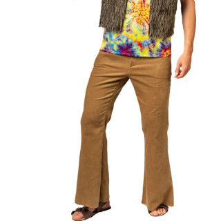 Pantaloni Velluto Anni '70 Beige – Stile Svasato con Zampe d'Elefante