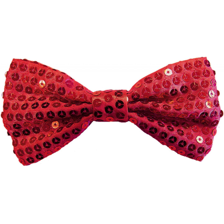 Papillon paillettes rosso