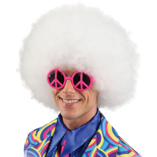 Parrucca afro hippie bianca