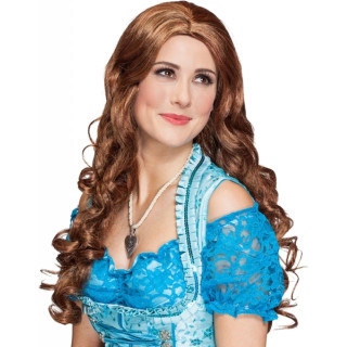 Parrucca castana con boccoli