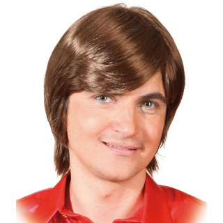 Parrucca castana uomo con ciuffo